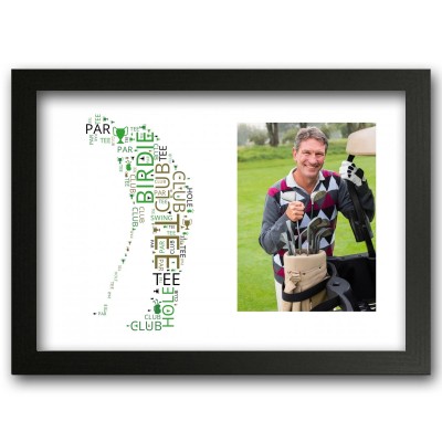 Personalised Golfer Print Wordart Gift